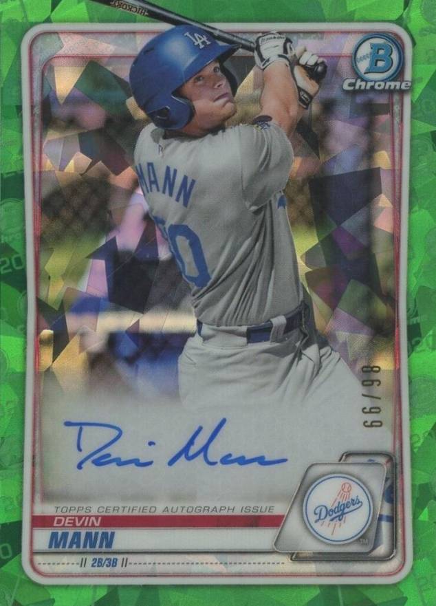 2020  Bowman Chrome Prospect Autographs Devin Mann #CPADMA Baseball Card