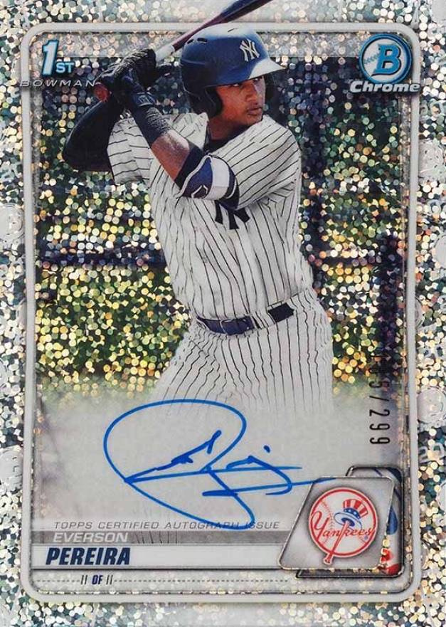 2020  Bowman Chrome Prospect Autographs Everson Pereira #CPAEP Baseball Card