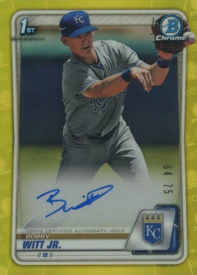 2020  Bowman Chrome Prospect Autographs Bobby Witt Jr. #CPABWJ Baseball Card