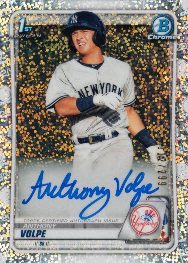 2020  Bowman Chrome Prospect Autographs Anthony Volpe #CPAAV Baseball Card