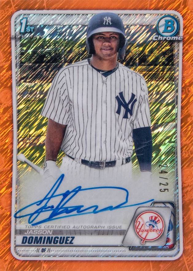 2020  Bowman Chrome Prospect Autographs Jasson Dominguez #CPAJDO Baseball Card