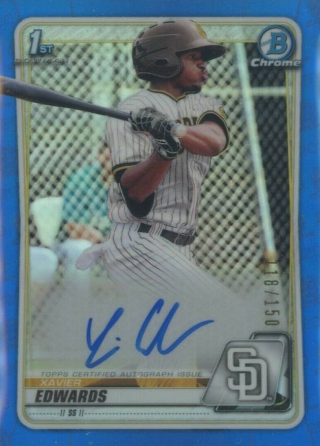 2020  Bowman Chrome Prospect Autographs Xavier Edwards #CPAXE Baseball Card