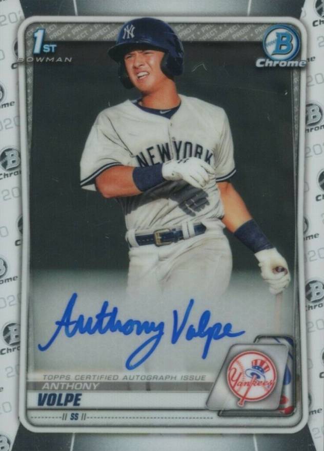 2020  Bowman Chrome Prospect Autographs Anthony Volpe #CPAAV Baseball Card