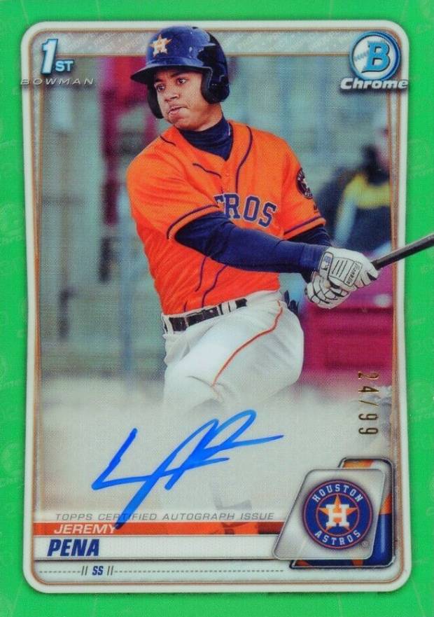 2020  Bowman Chrome Prospect Autographs Jeremy Pena #CPAJP Baseball Card