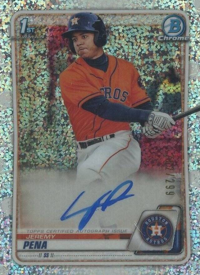 2020  Bowman Chrome Prospect Autographs Jeremy Pena #CPAJP Baseball Card