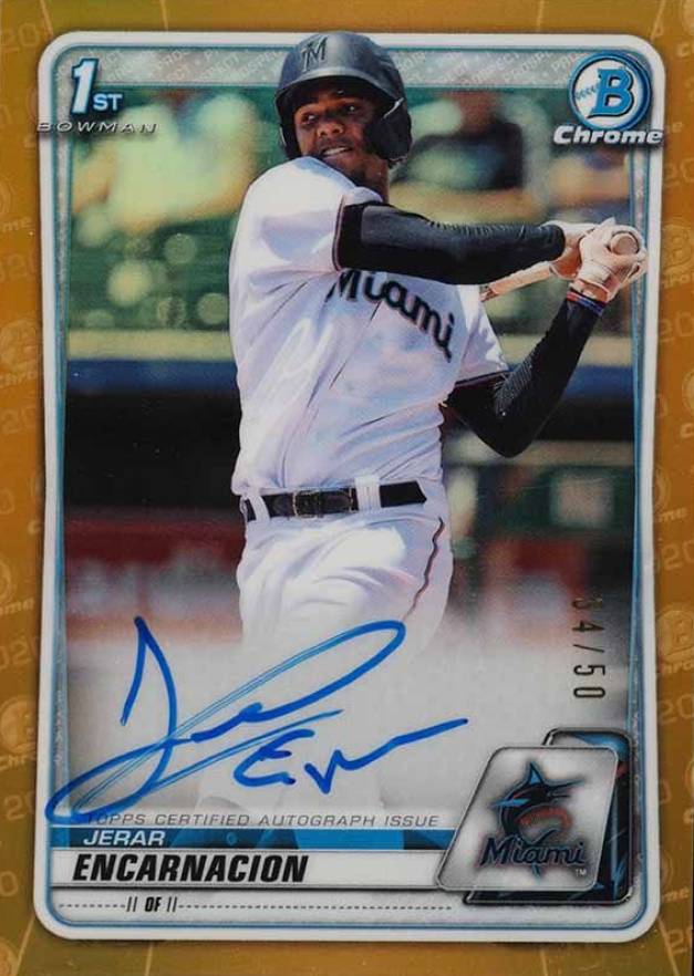 2020  Bowman Chrome Prospect Autographs Jerar Encarnacion #CPAJE Baseball Card