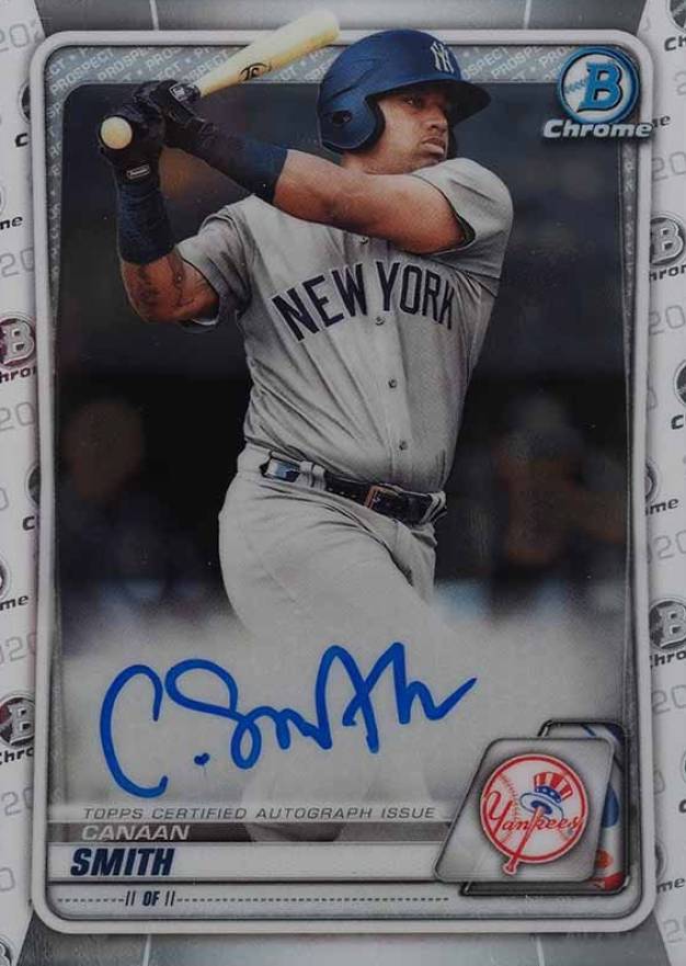 2020  Bowman Chrome Prospect Autographs Canaan Smith #CPACS Baseball Card