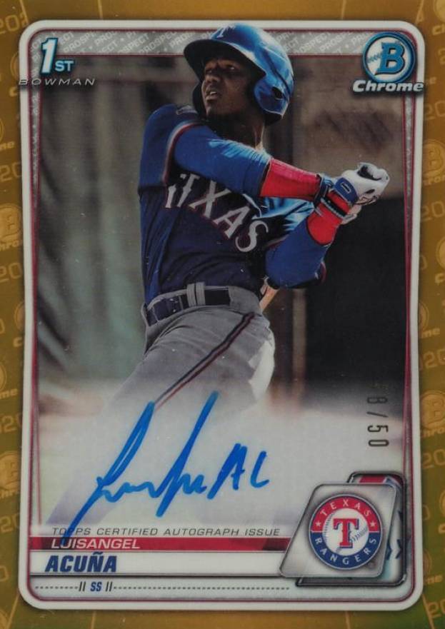 2020  Bowman Chrome Prospect Autographs Luisangel Acuna #CPALA Baseball Card