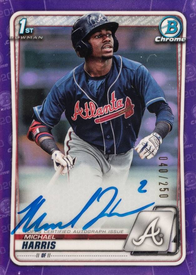 2020  Bowman Chrome Prospect Autographs Michael Harris #CPAMH Baseball Card