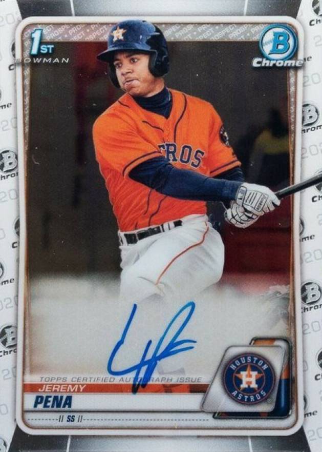 2020  Bowman Chrome Prospect Autographs Jeremy Pena #CPAJP Baseball Card