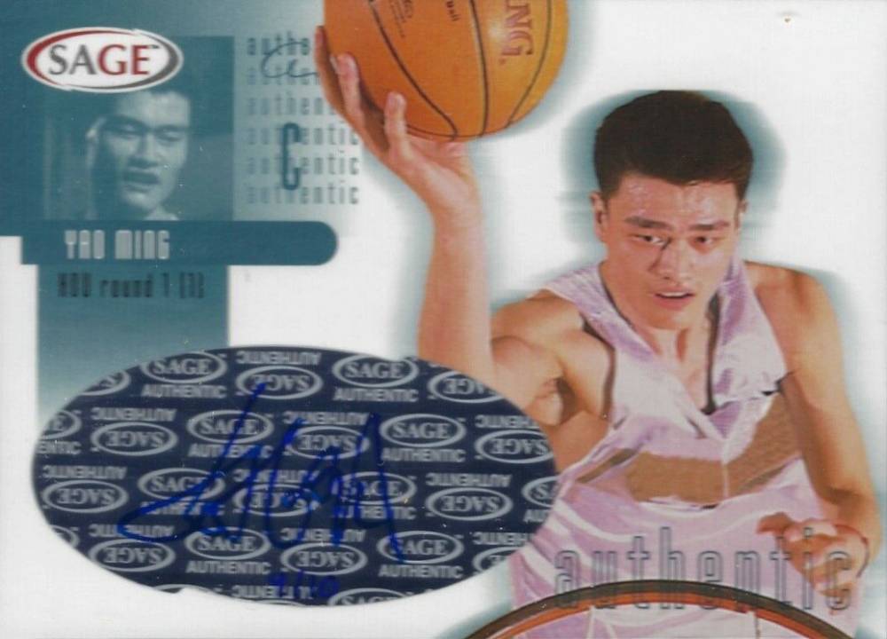 2002 SA-GE Autographed Yao Ming #A21 Basketball Card