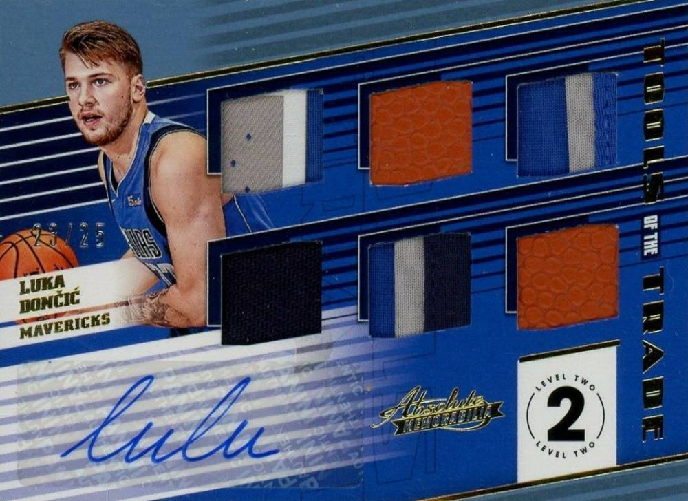 2018 Panini Absolute Memorabilia Tools Of The Trade Six Swatch Signatures Luka Doncic #T6LDC Basketball Card