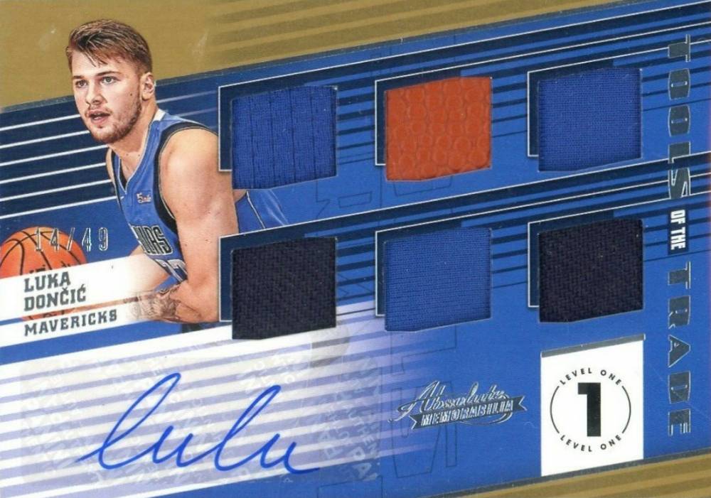 2018 Panini Absolute Memorabilia Tools Of The Trade Six Swatch Signatures Luka Doncic #T6LDC Basketball Card