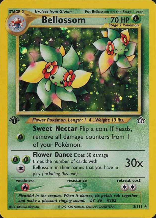 2000 Pokemon Neo Genesis 1st Edition Bellossom-Holo #3 TCG Card