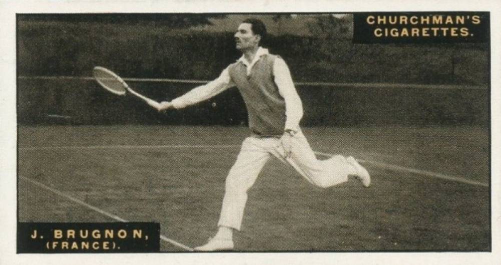 1928 W.A. & A.C. Churchman Lawn Tennis-Series of 50 Jacques Brugnon #10 Other Sports Card