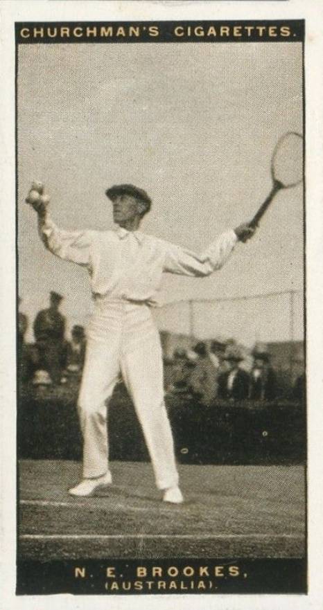 1928 W.A. & A.C. Churchman Lawn Tennis-Series of 50 N.E. Brookes #9 Other Sports Card