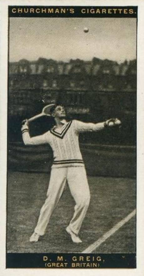 1928 W.A. & A.C. Churchman Lawn Tennis-Series of 50 Donald Greig #23 Other Sports Card