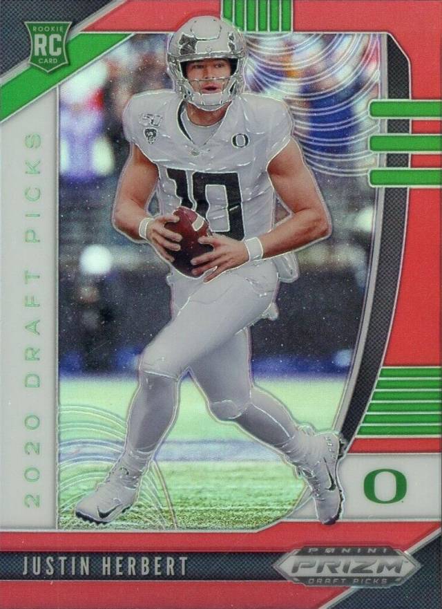 2020 Panini Prizm Draft Picks Justin Herbert #102 Football Card