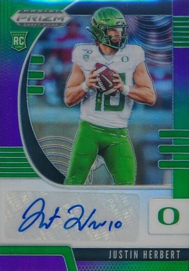 2020 Panini Prizm Draft Picks Justin Herbert #102 Football Card