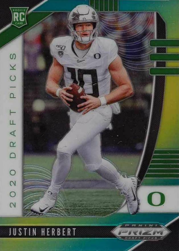 2020 Panini Prizm Draft Picks Justin Herbert #102 Football Card