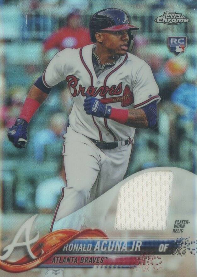 2018 Topps Complete Set Chrome Rookie Relic Ronald Acuna Jr. #WSE5 Baseball Card