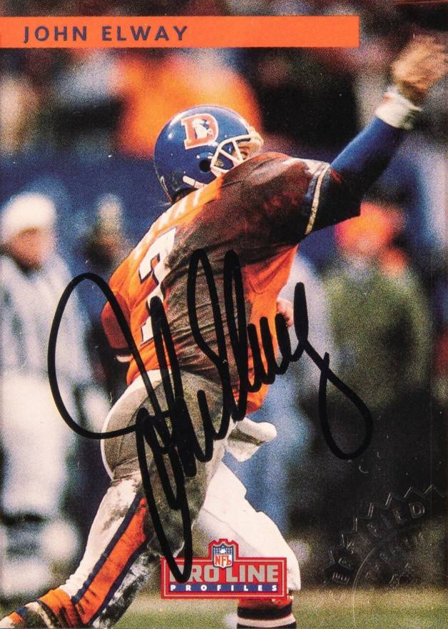 1992 Pro Line Profiles Autographs John Elway #1 Football Card