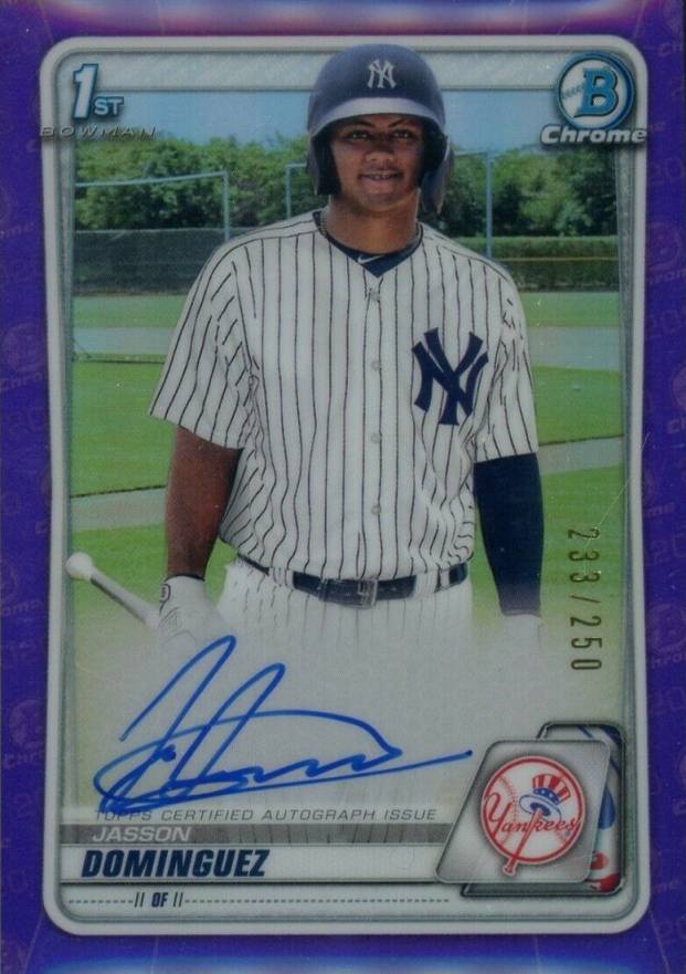 2020  Bowman Chrome Prospect Autographs Jasson Dominguez #CPAJDO Baseball Card