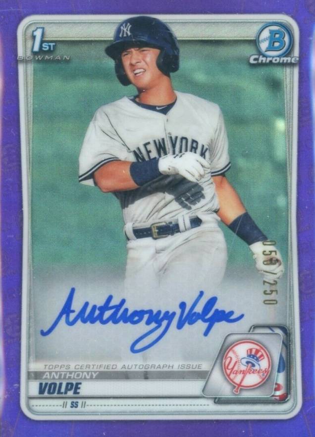 2020  Bowman Chrome Prospect Autographs Anthony Volpe #CPAAV Baseball Card