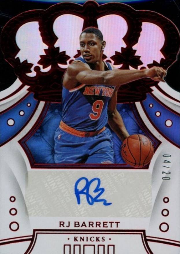 2019 Panini Crown Royale Crown Rookie Autographs RJ Barrett #RJB Basketball Card