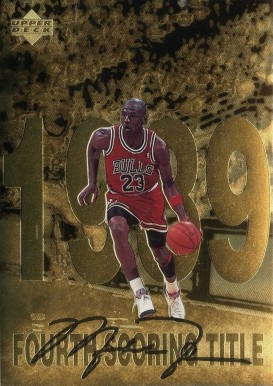 1998 Upper Deck Gatorade Michael Jordan Fourth Scoring Title #5 Basketball Card