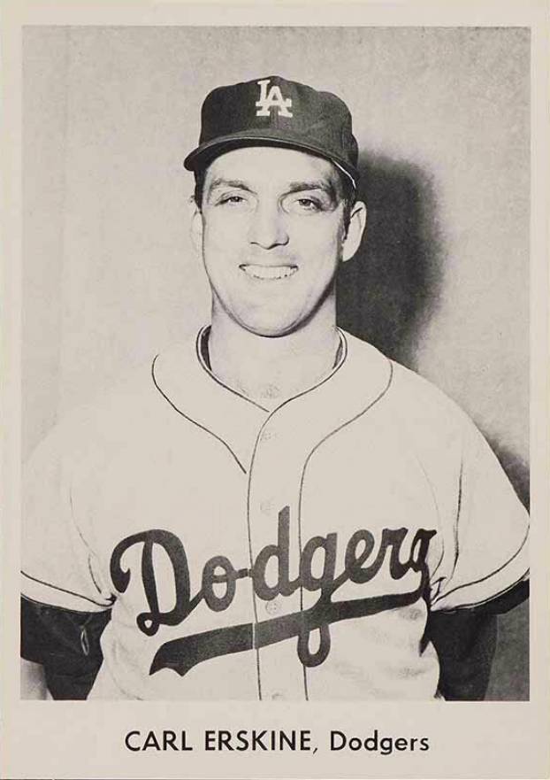 1958 Dodgers Team Issue Carl Erskine # Baseball Card