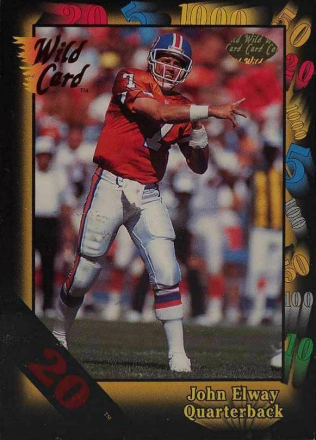 1991 Wild Card John Elway #4 Football Card