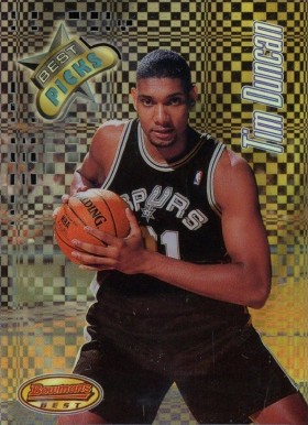 1997 Bowman's Best Picks Tim Duncan #BP8 Basketball Card