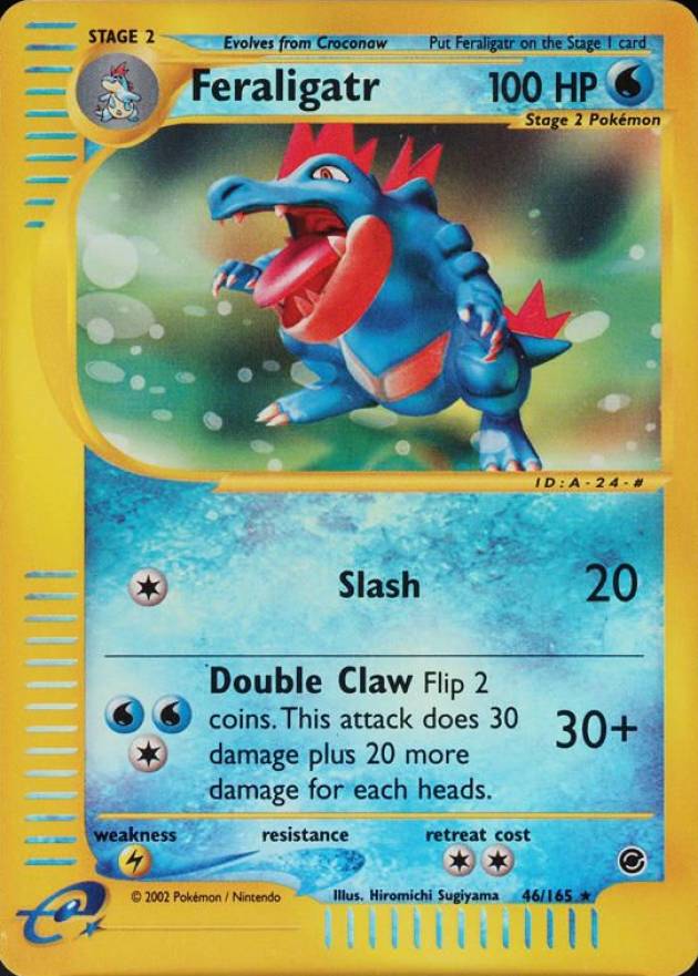 2002 Pokemon Expedition Feraligatr-Reverse Foil #46 TCG Card