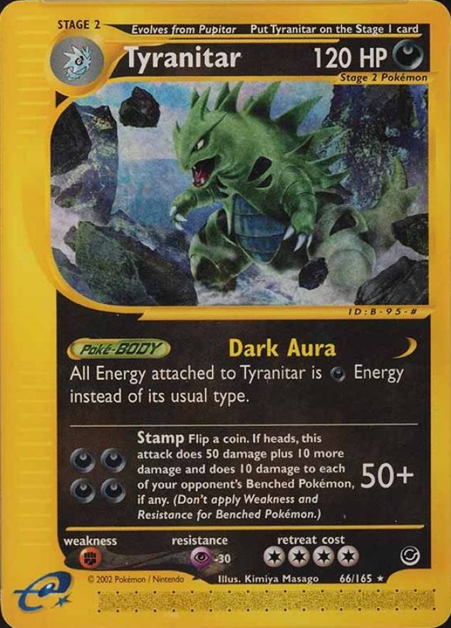 2002 Pokemon Expedition Tyranitar #66 TCG Card