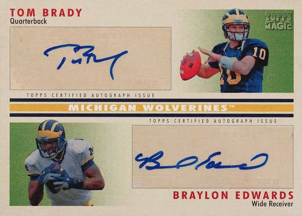 2009 Topps Magic Alumni Autograph Dual Tom Brady/Braylon Edwards #ADABE Football Card