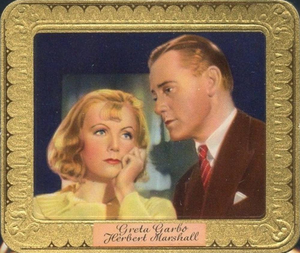 1934 Garbaty Cigarette Moderne Schonheitsgalerie Greta Garbo/Herbert Marshall #50 Non-Sports Card