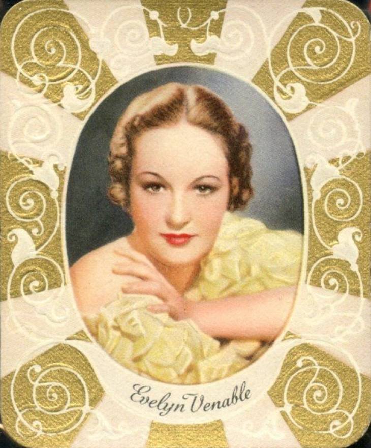 1934 Garbaty Cigarette Moderne Schonheitsgalerie Evelyn Venable #134 Non-Sports Card