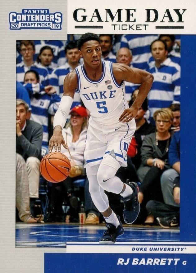 2019 Panini Contenders Draft Picks Game Day Ticket RJ Barrett #3 Basketball Card