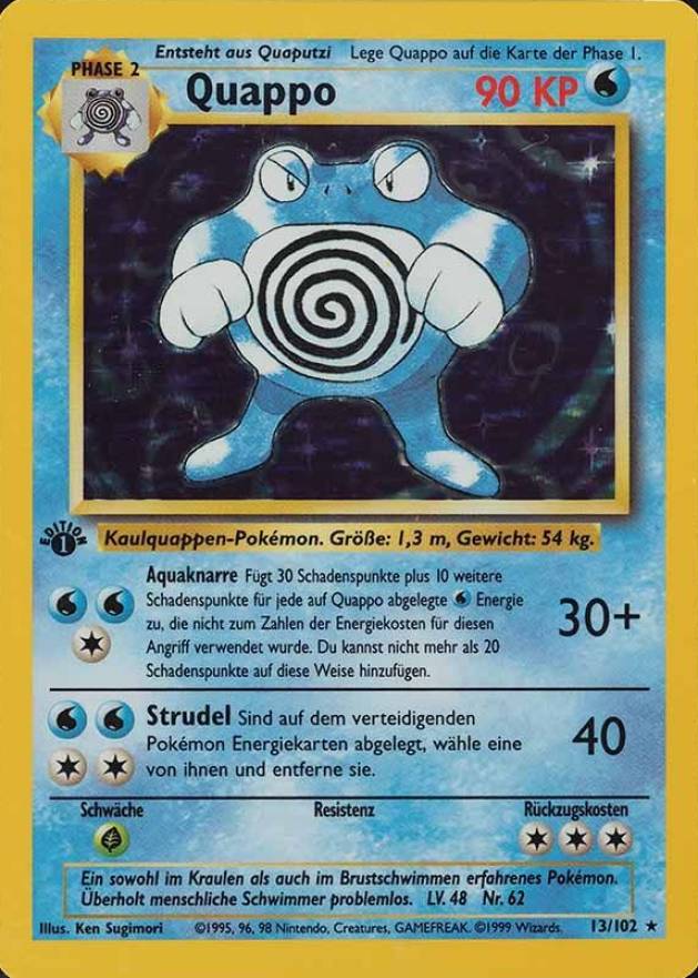 1999 Pokemon German  Quappo-Holo #13 TCG Card