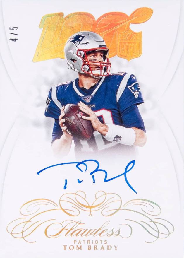 2019 Panini Flawless NFL 100 Autograph Collection Tom Brady #TB Football Card