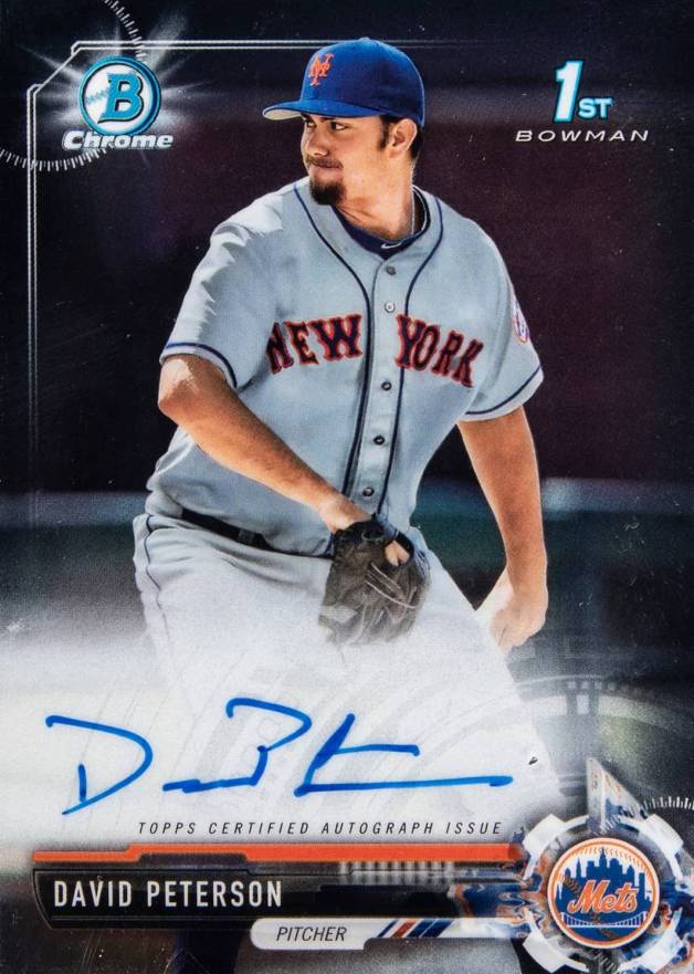 2017 Bowman Draft Chrome Draft Picks Autographs  David Peterson #CDADP Baseball Card