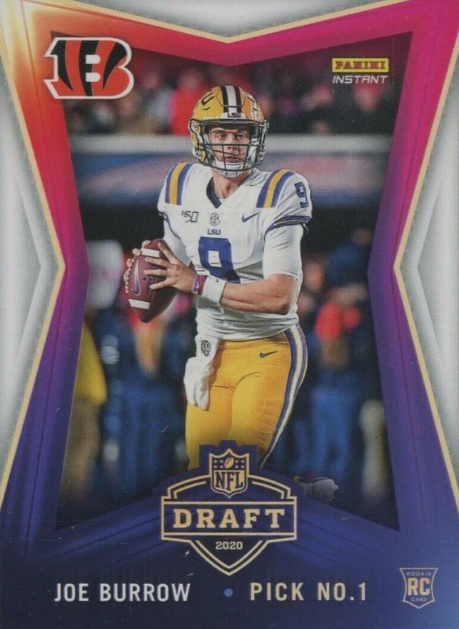 2020 Panini Instant Draft Night Joe Burrow #1 Football Card