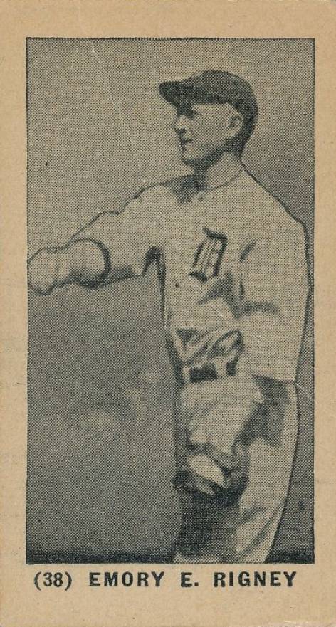 1927 York Caramel Type 1 Emory E. Rigney #38B Baseball Card