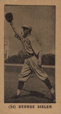 1927 York Caramel Type 1 George Sisler #54 Baseball Card