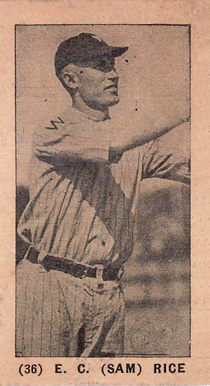 1927 York Caramel Type 1 E.C. Rice #36 Baseball Card