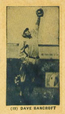 1927 York Caramel Type 1 Dave Bancroft #19 Baseball Card