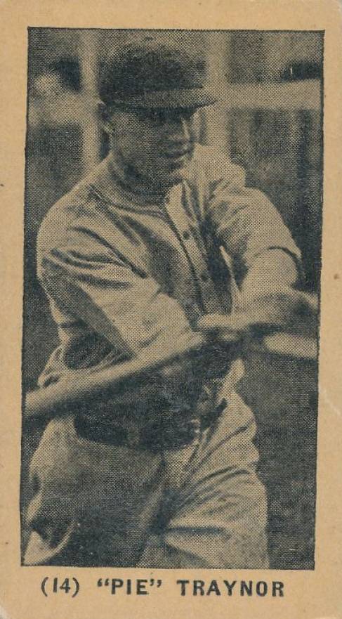 1927 York Caramel Type 1 Pie Traynor #14 Baseball Card