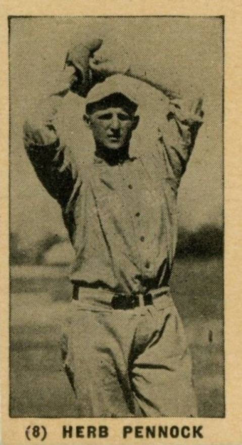 1927 York Caramel Type 1 Herb Pennock #8a Baseball Card