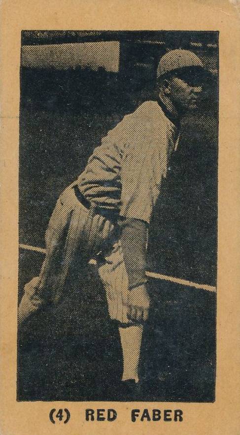 1927 York Caramel Type 1 Red Faber #4 Baseball Card